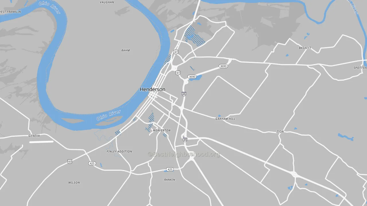 Transit Grade map of Henderson, KY