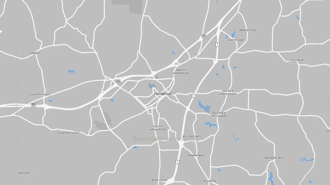 Transit Grade map of Henderson, NC