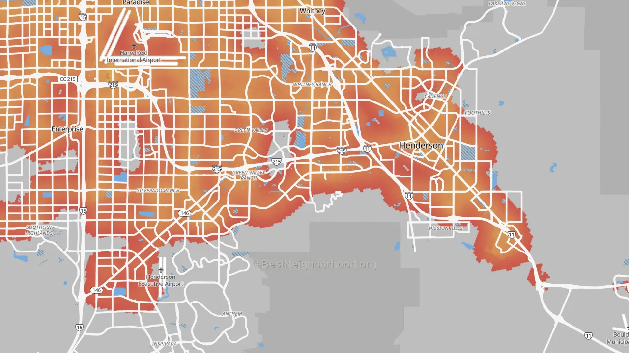 Transit Grade map of Henderson, NV
