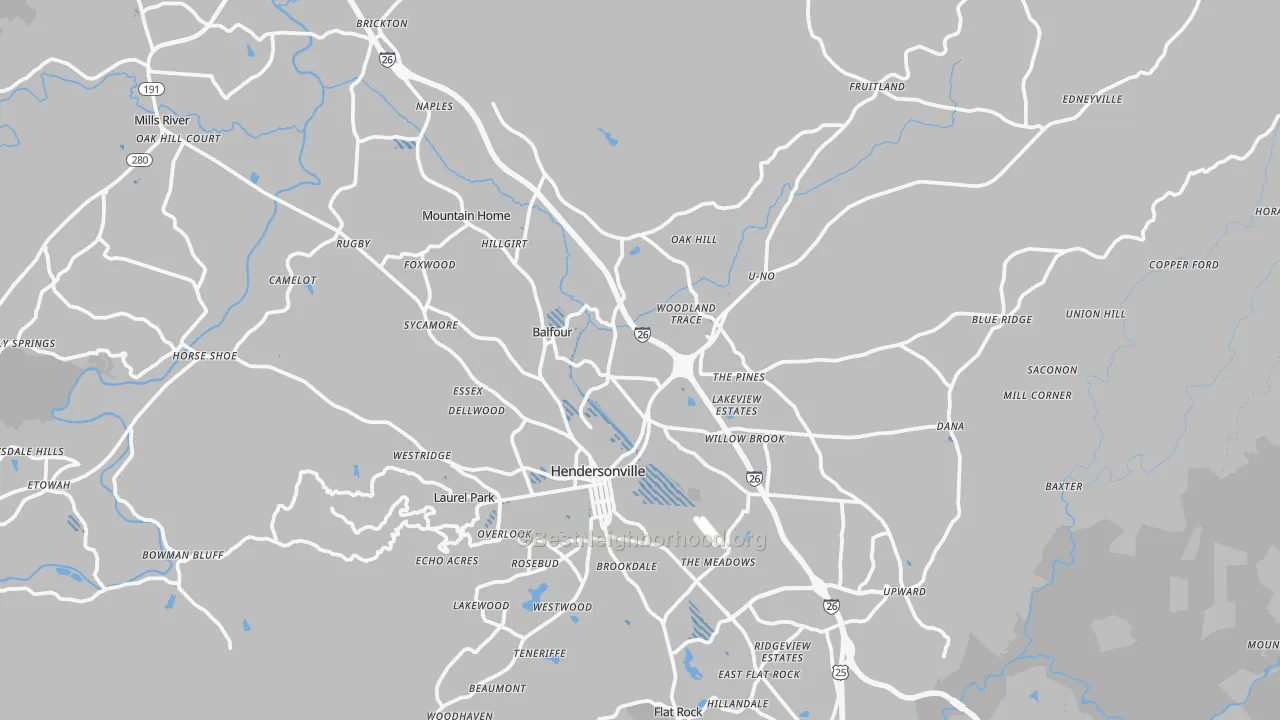 Transit Grade map of Hendersonville, NC