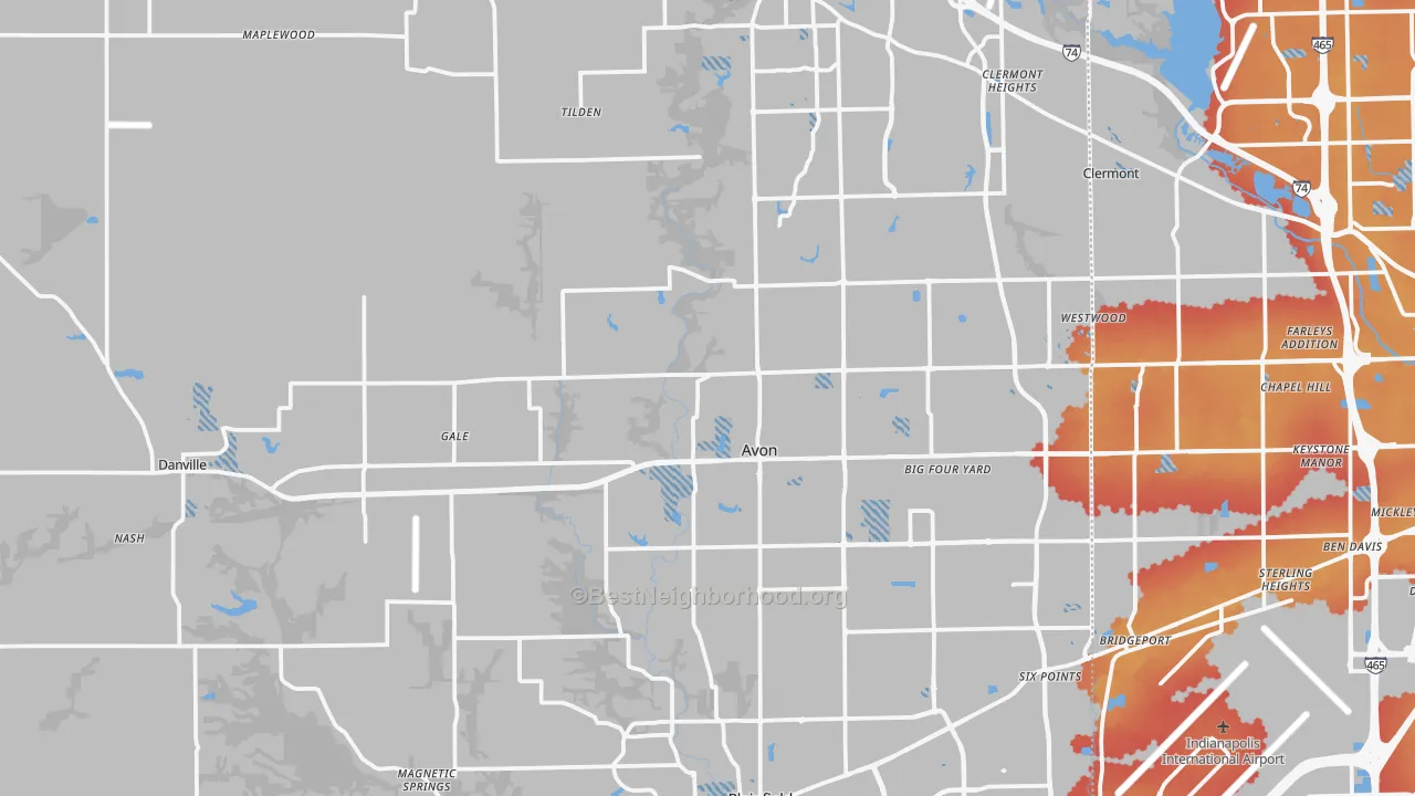 Transit Grade map of Hendricks County, IN
