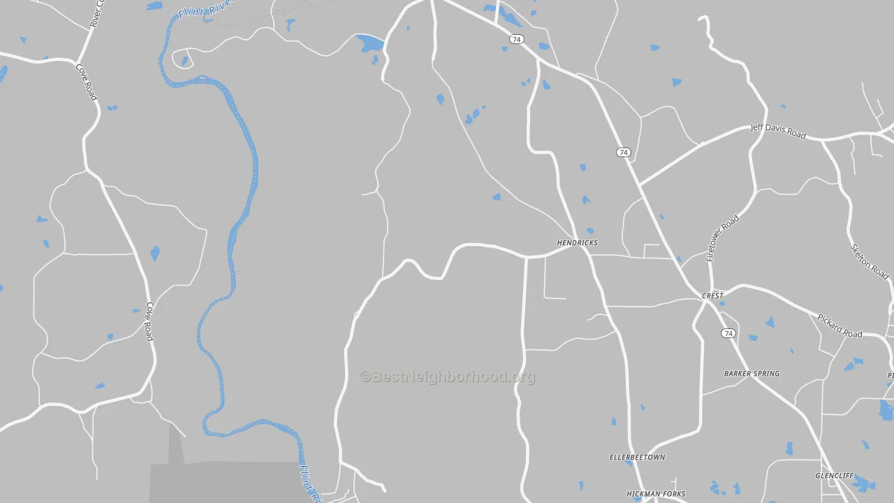 Transit Grade map of Hendricks, GA