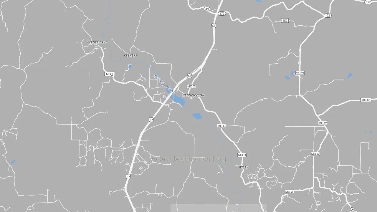 Transit Grade map of Hendrickson, MO
