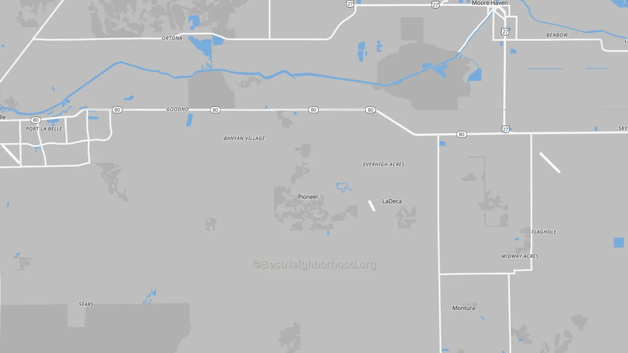 Transit Grade map of Hendry County, FL