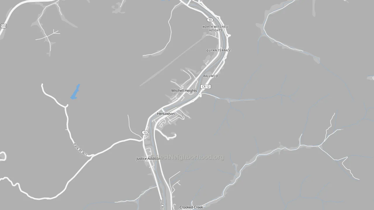 Transit Grade map of Henlawson, WV
