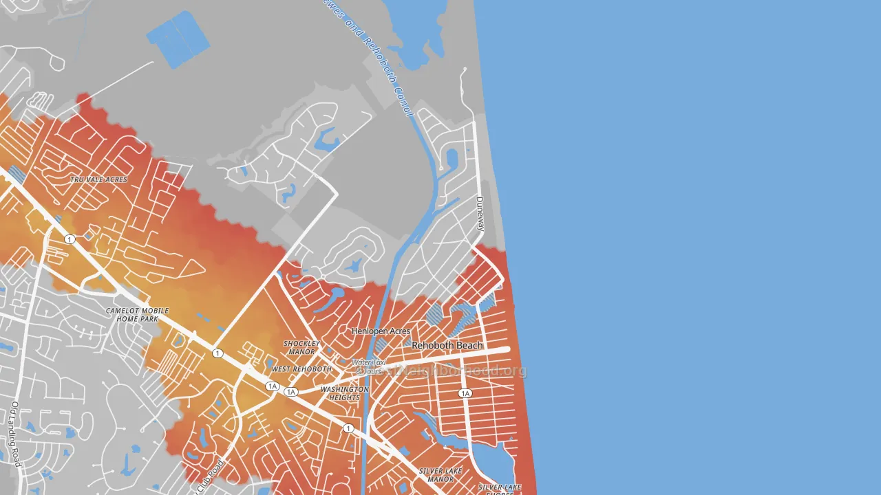 Transit Grade map of Henlopen Acres, DE