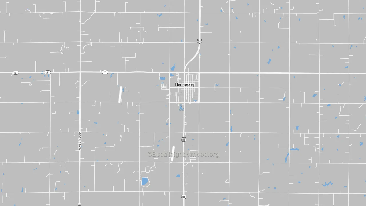 Transit Grade map of Hennessey, OK