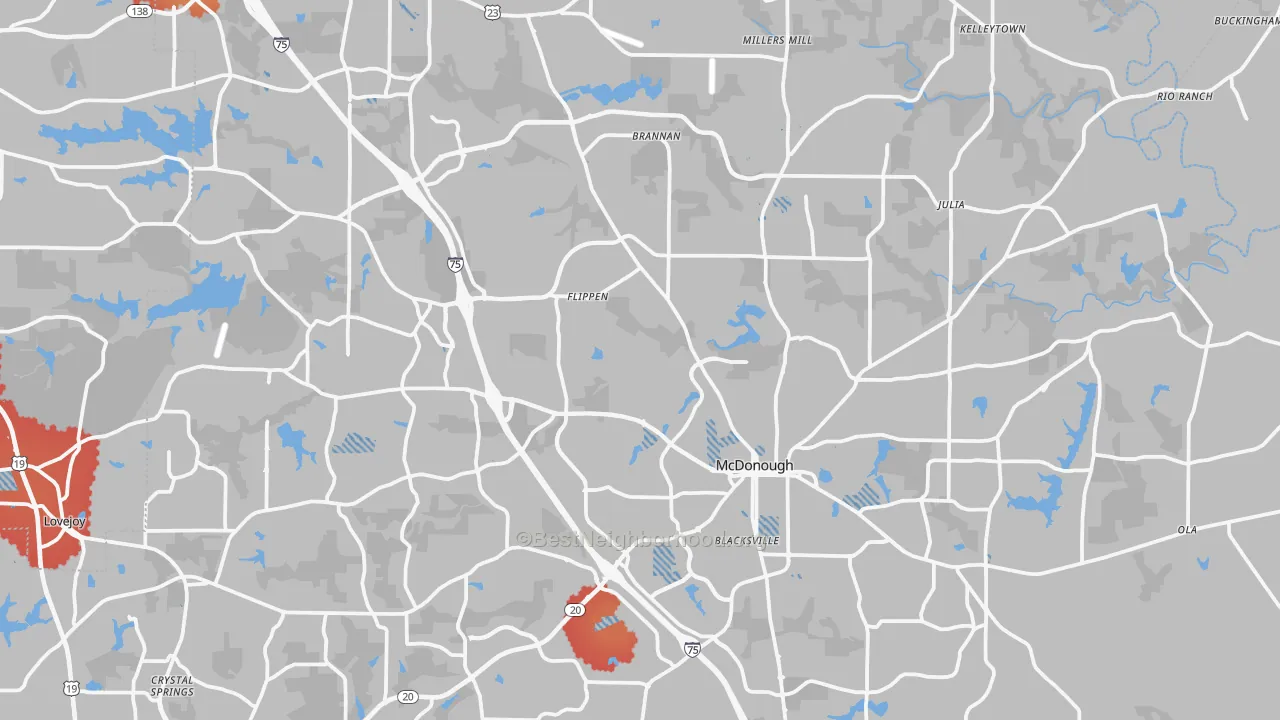 Transit Grade map of Henry County, GA