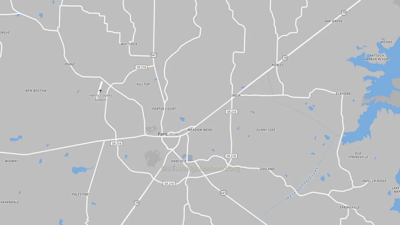 Transit Grade map of Henry County, TN