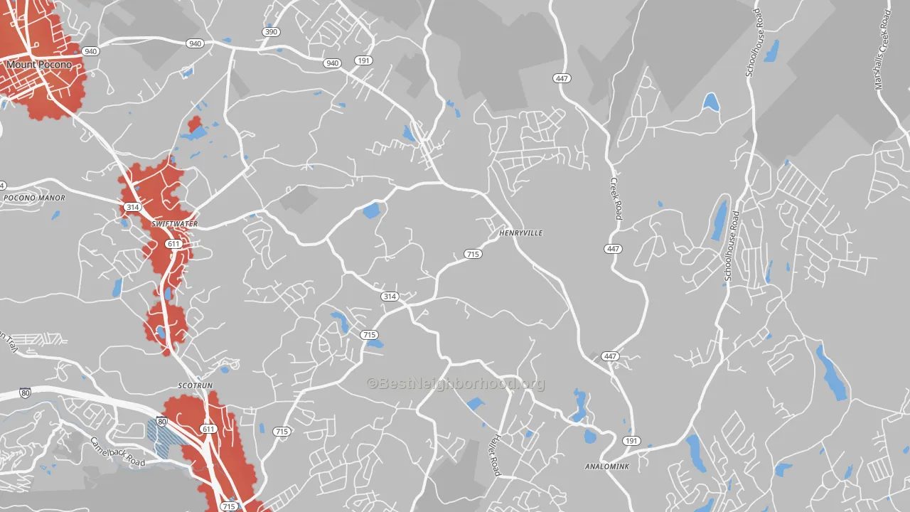 Transit Grade map of Henryville, PA
