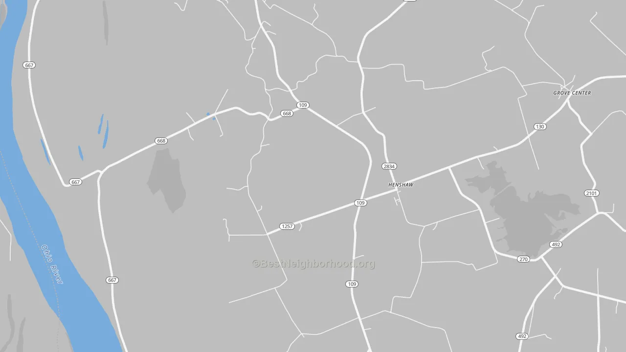 Transit Grade map of Henshaw, KY