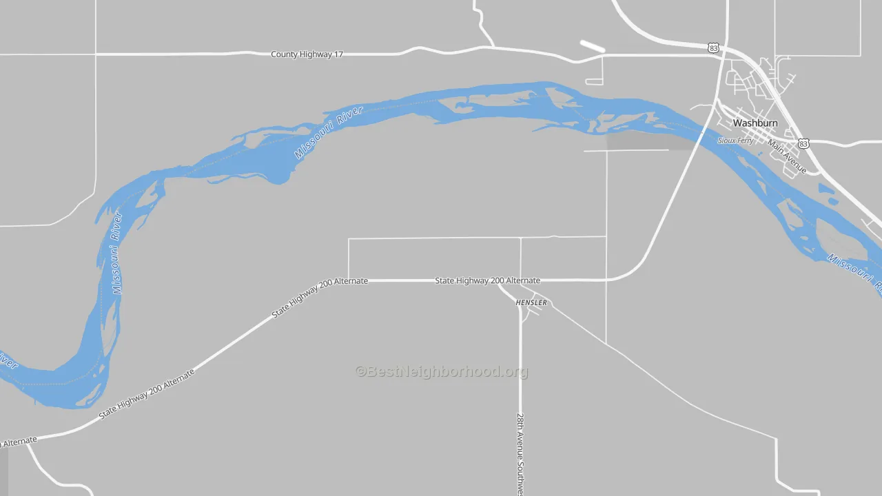 Transit Grade map of Hensler, ND