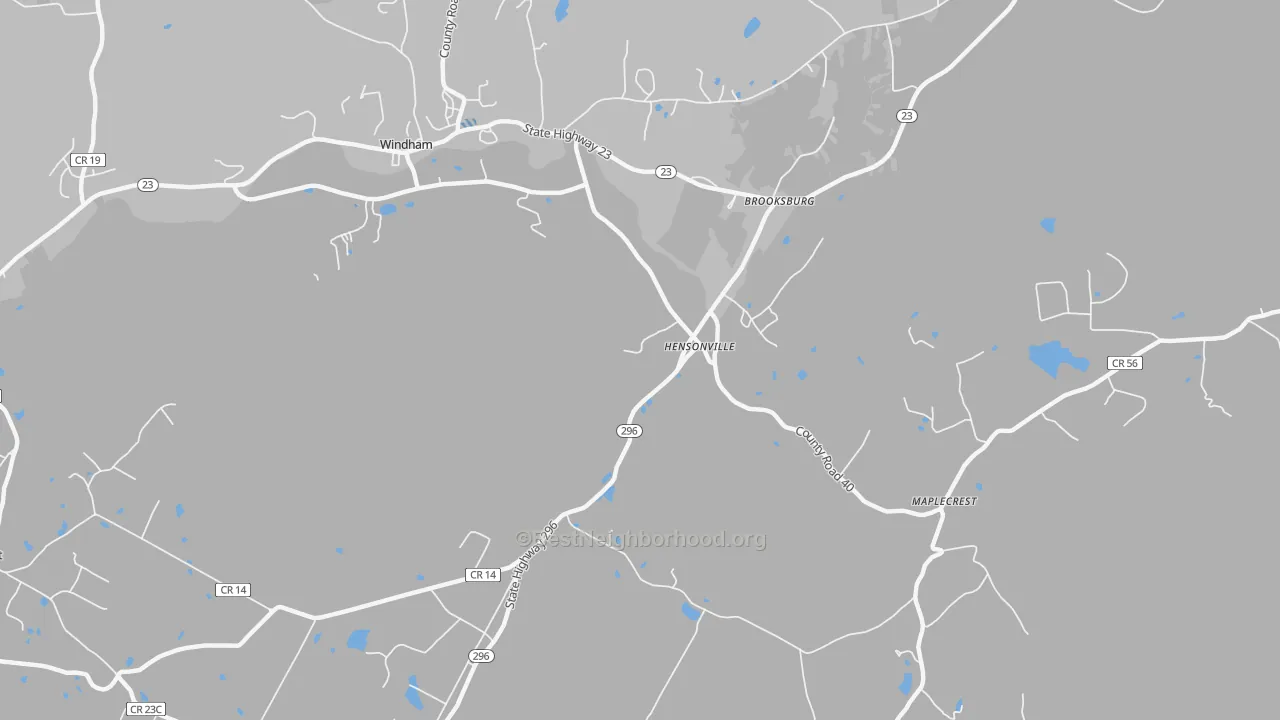 Transit Grade map of Hensonville, NY