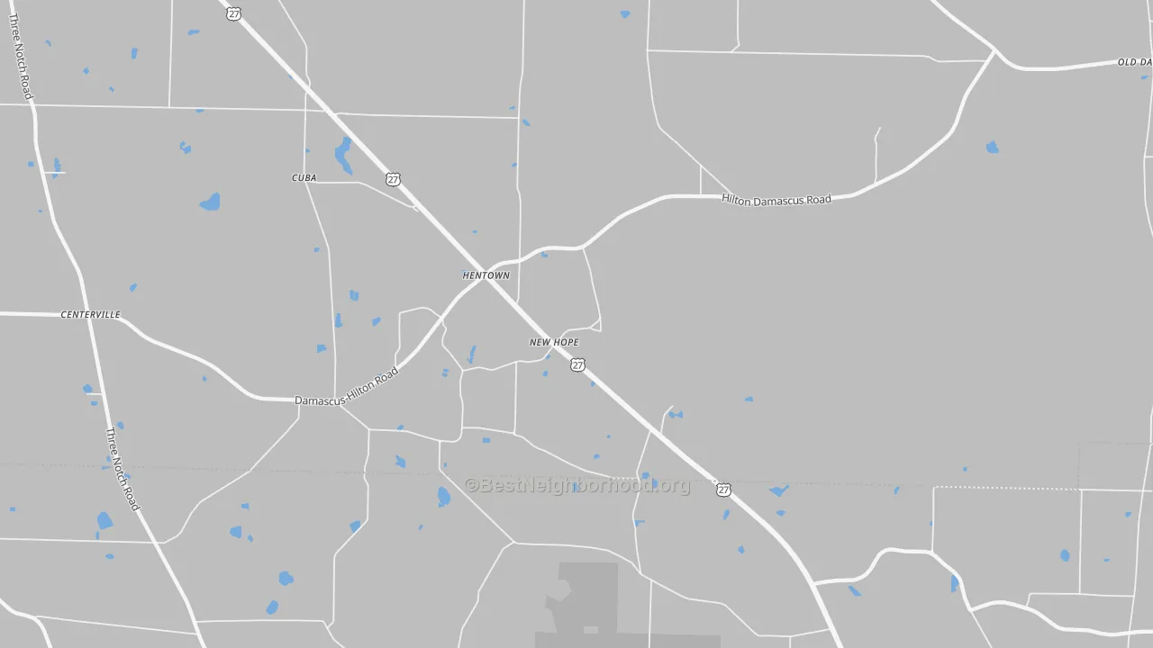 Transit Grade map of Hentown, GA