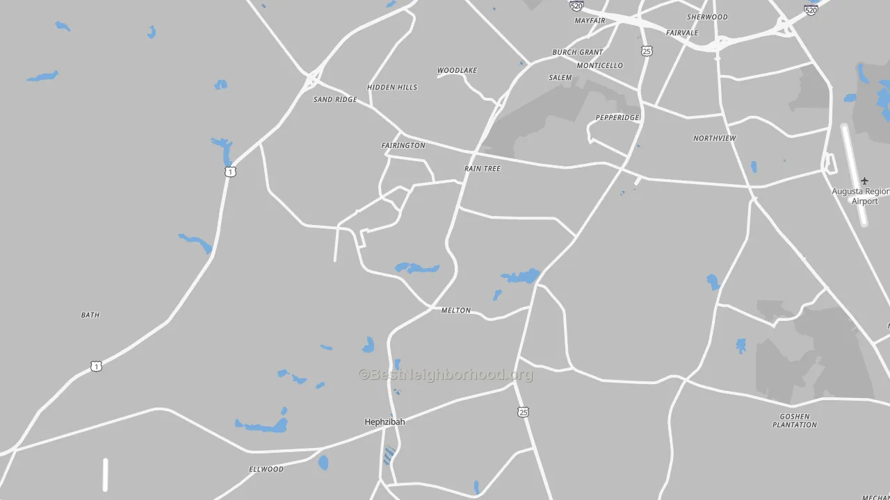 Transit Grade map of Hephzibah, GA