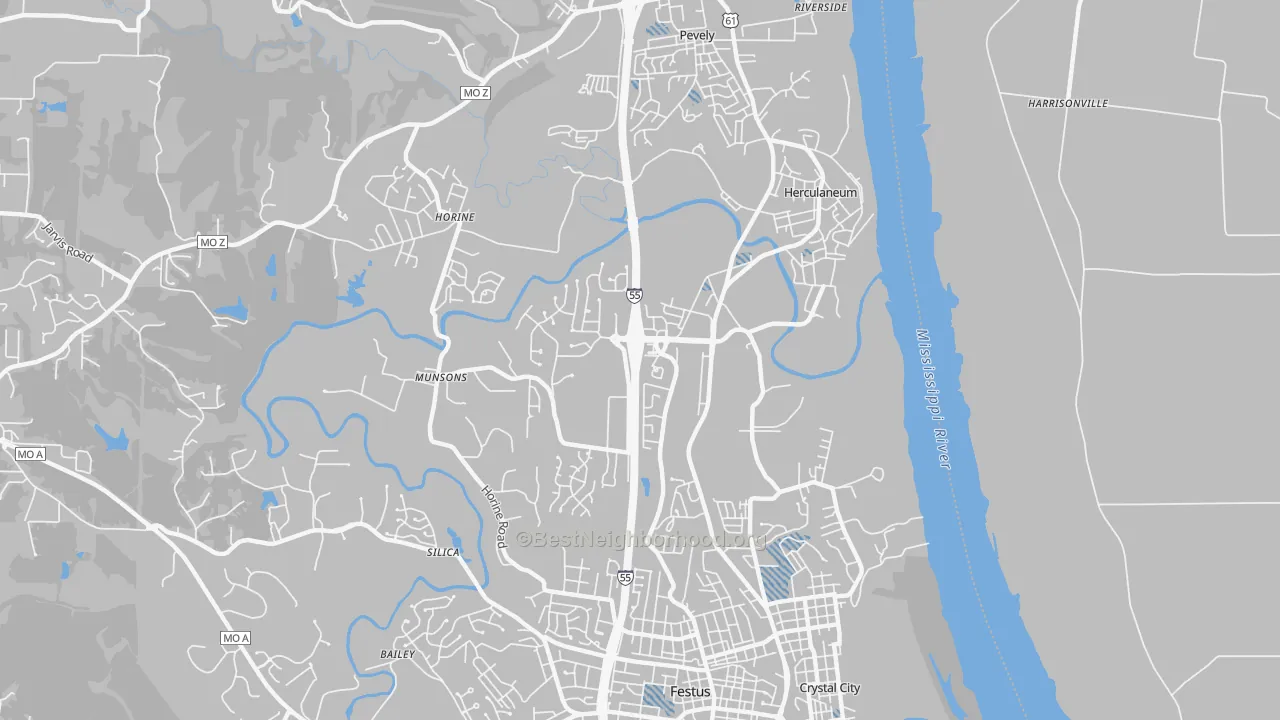 Transit Grade map of Herculaneum, MO