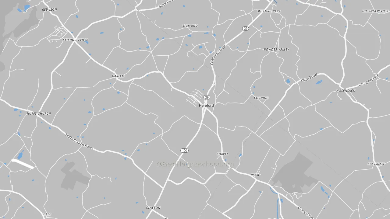 Transit Grade map of Hereford, PA