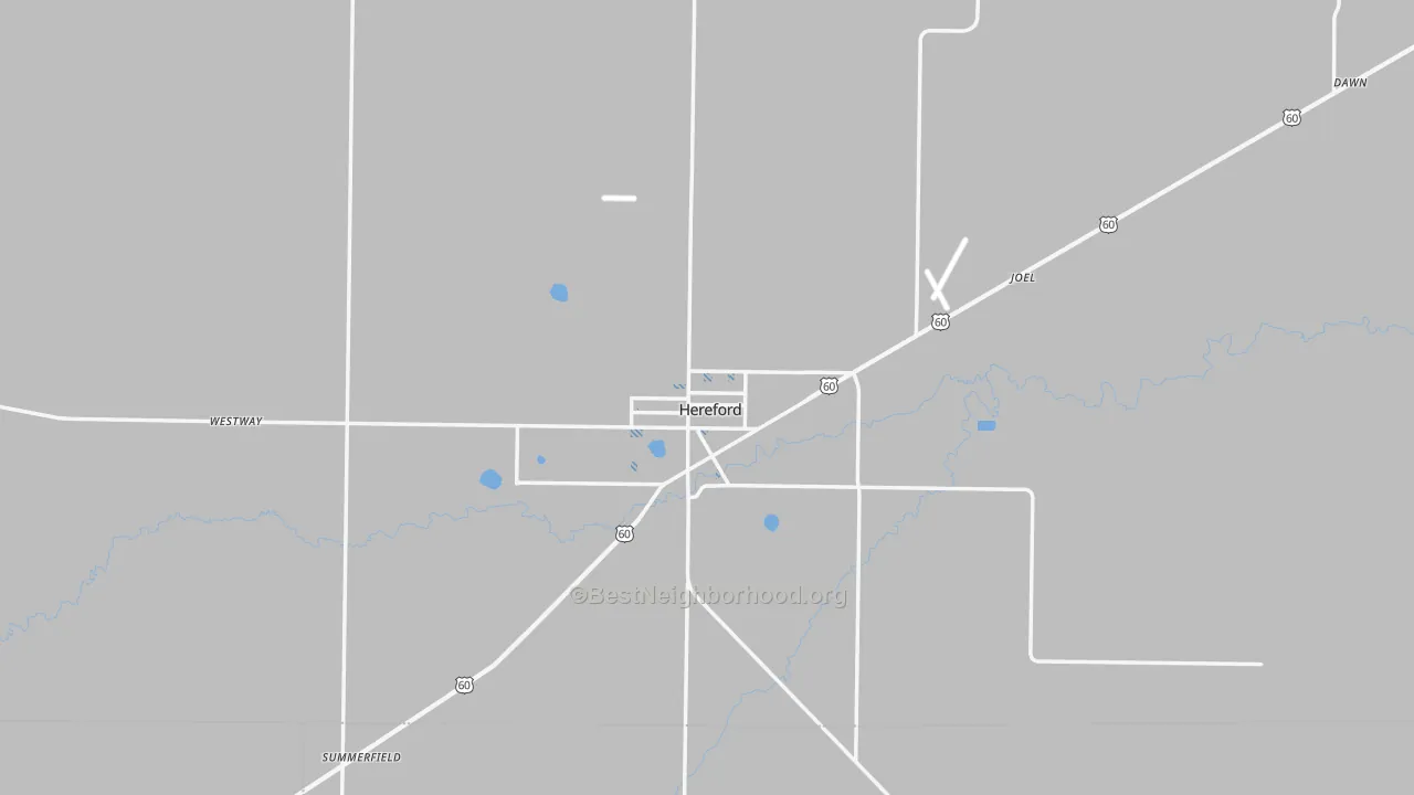Transit Grade map of Hereford, TX