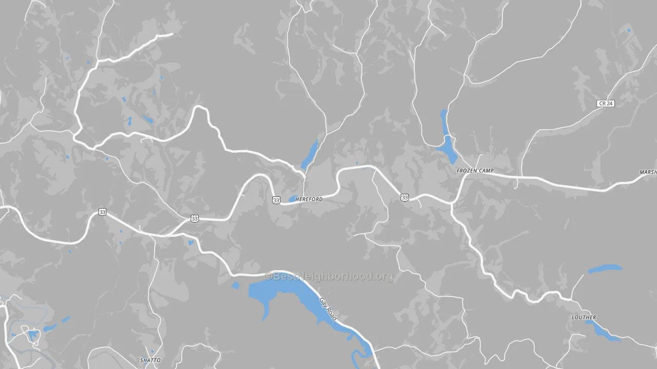 Transit Grade map of Hereford, WV