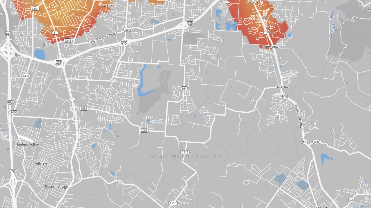 Transit Grade map of Heritage Creek, KY