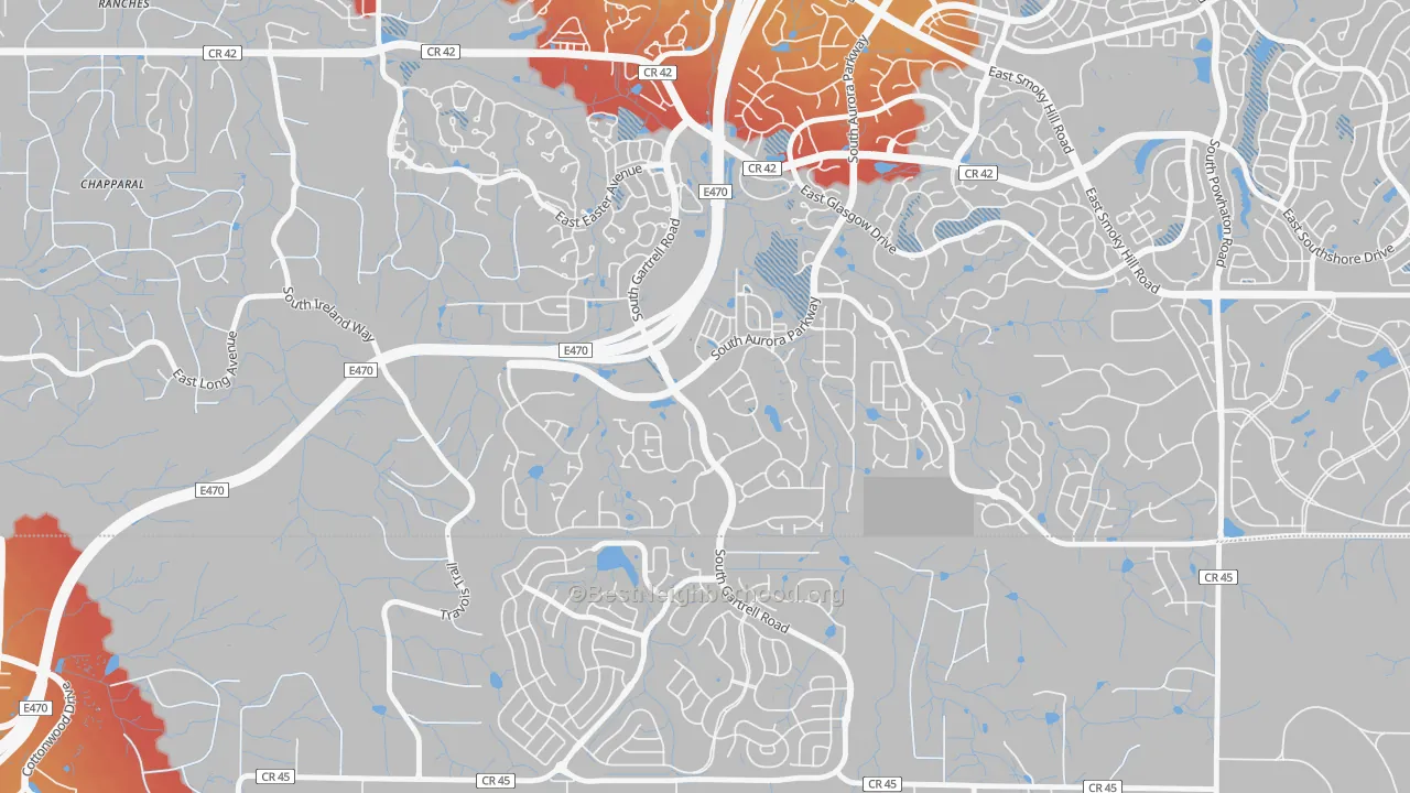 Transit Grade map of Heritage Eagle Bend, Aurora, CO