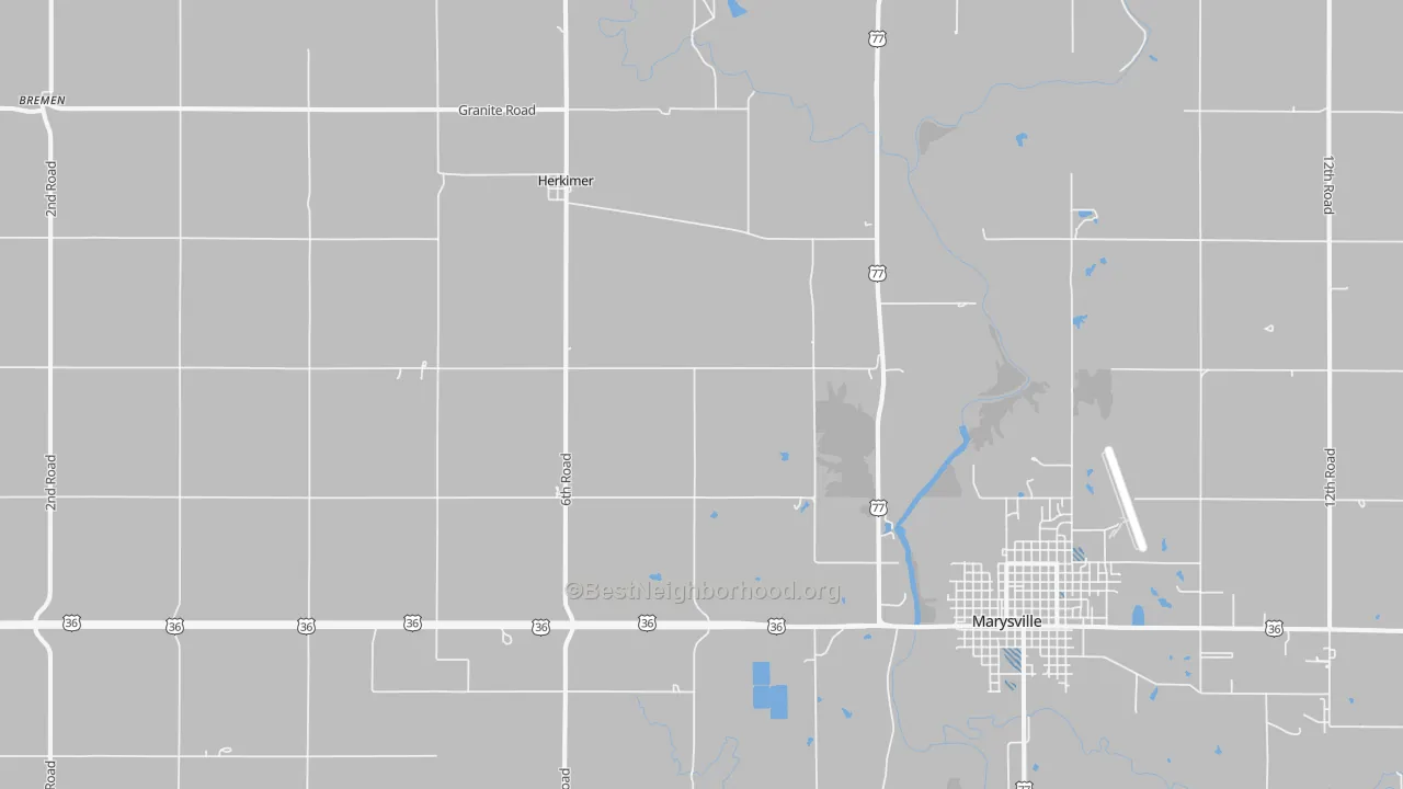 Transit Grade map of Herkimer, KS