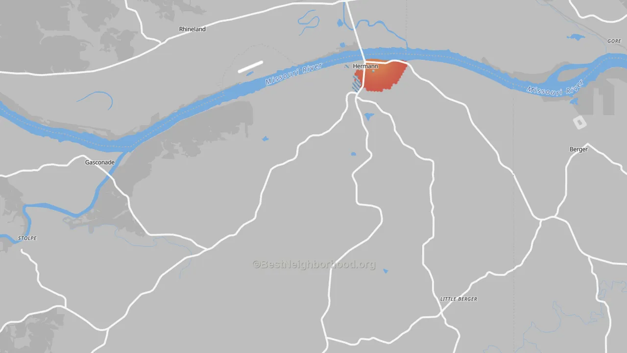 Transit Grade map of Hermann, MO