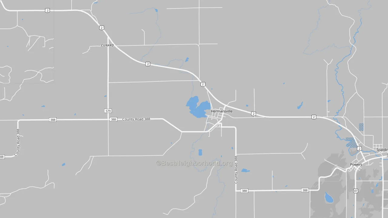Transit Grade map of Hermansville, MI