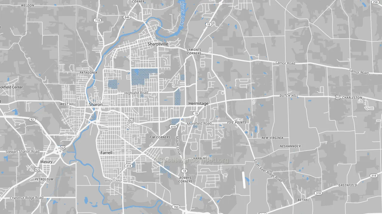 Transit Grade map of Hermitage, PA