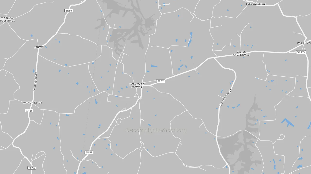 Transit Grade map of Hermitage Springs, TN