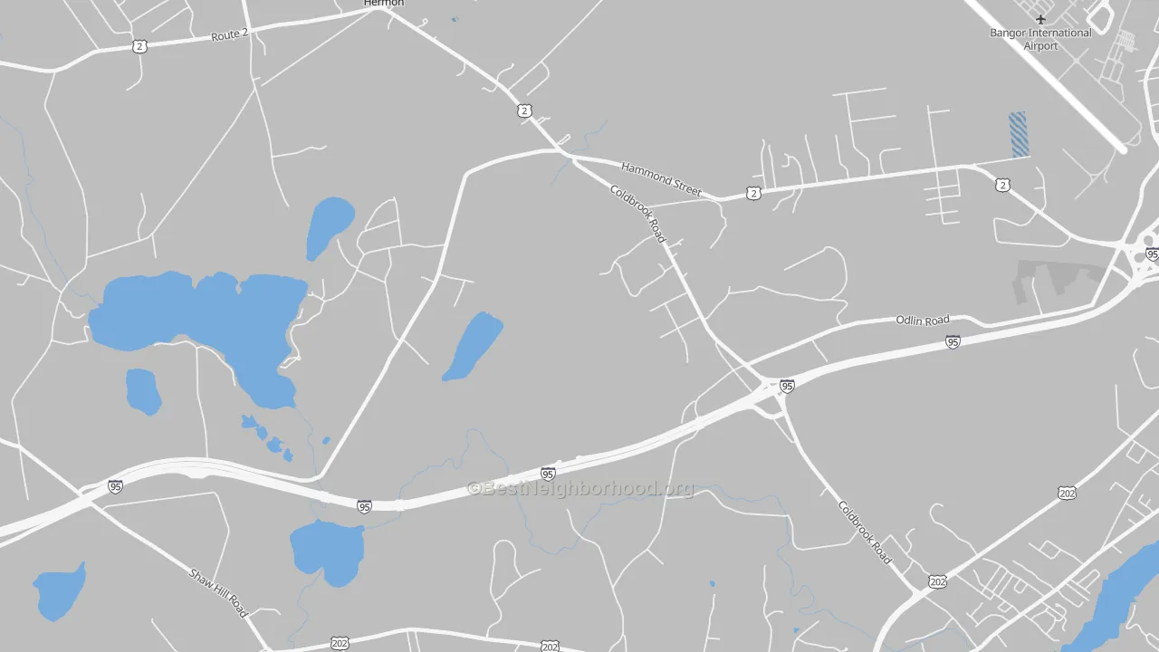 Transit Grade map of Hermon Center, ME