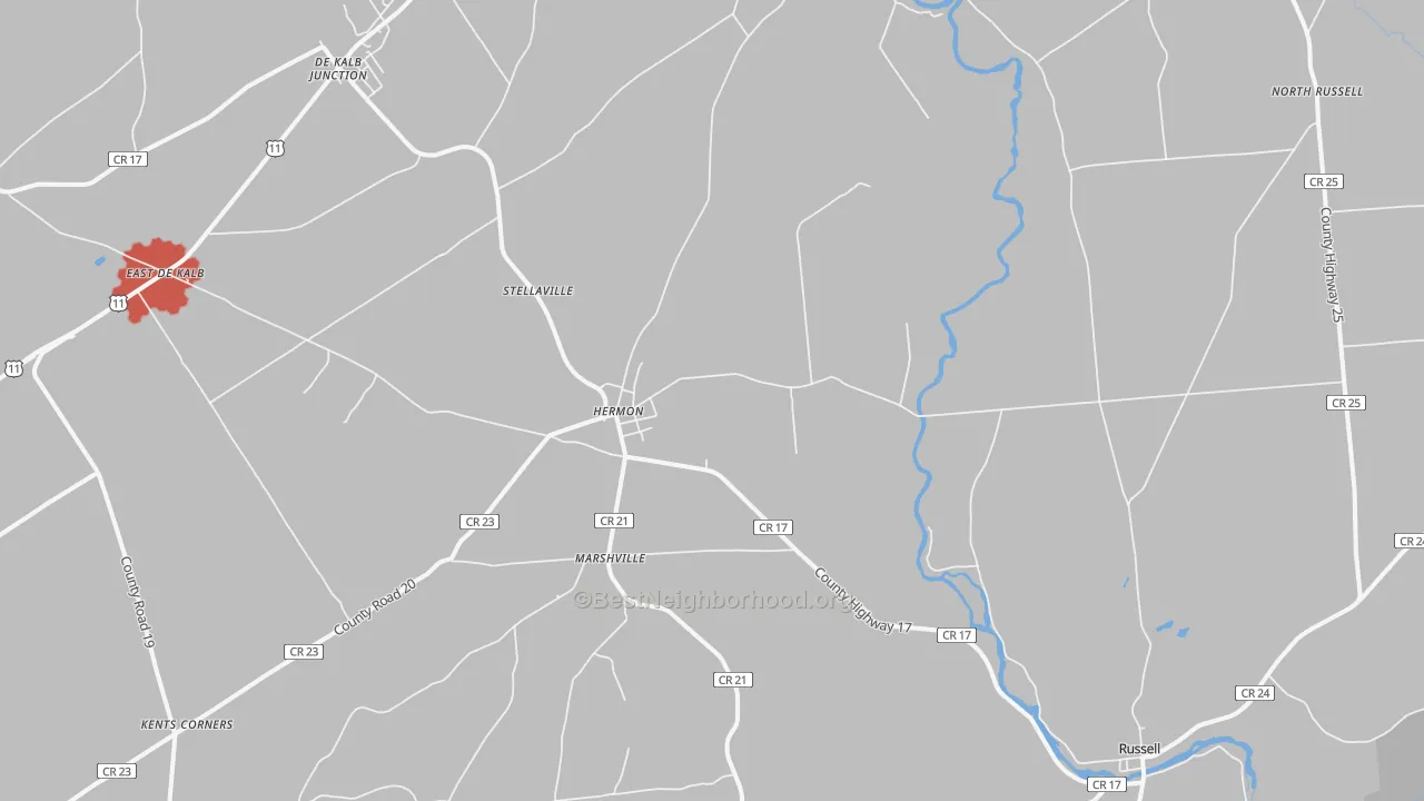 Transit Grade map of Hermon, NY