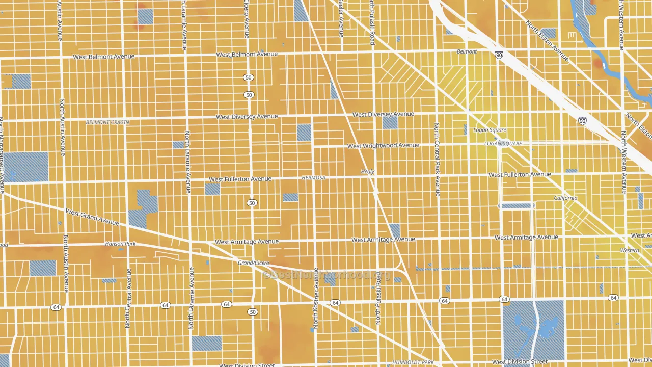 Transit Grade map of Hermosa, Chicago, IL
