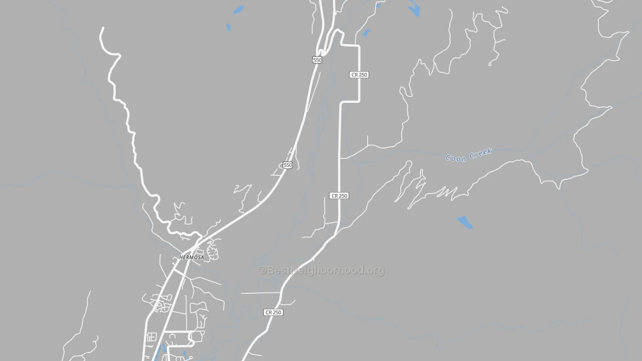 Transit Grade map of Hermosa, CO