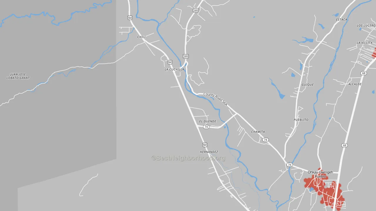 Transit Grade map of Hernandez, NM