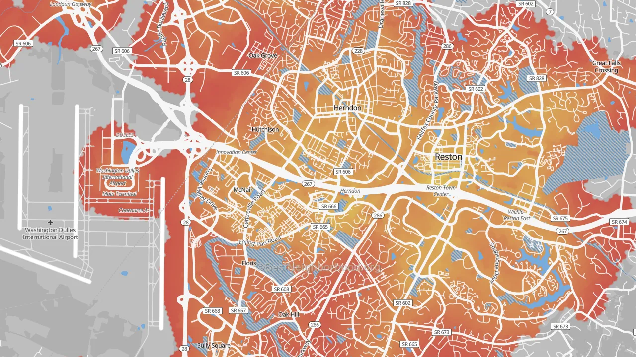 Transit Grade map of Herndon, VA
