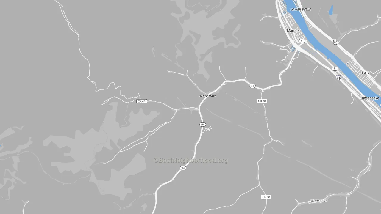 Transit Grade map of Hernshaw, WV