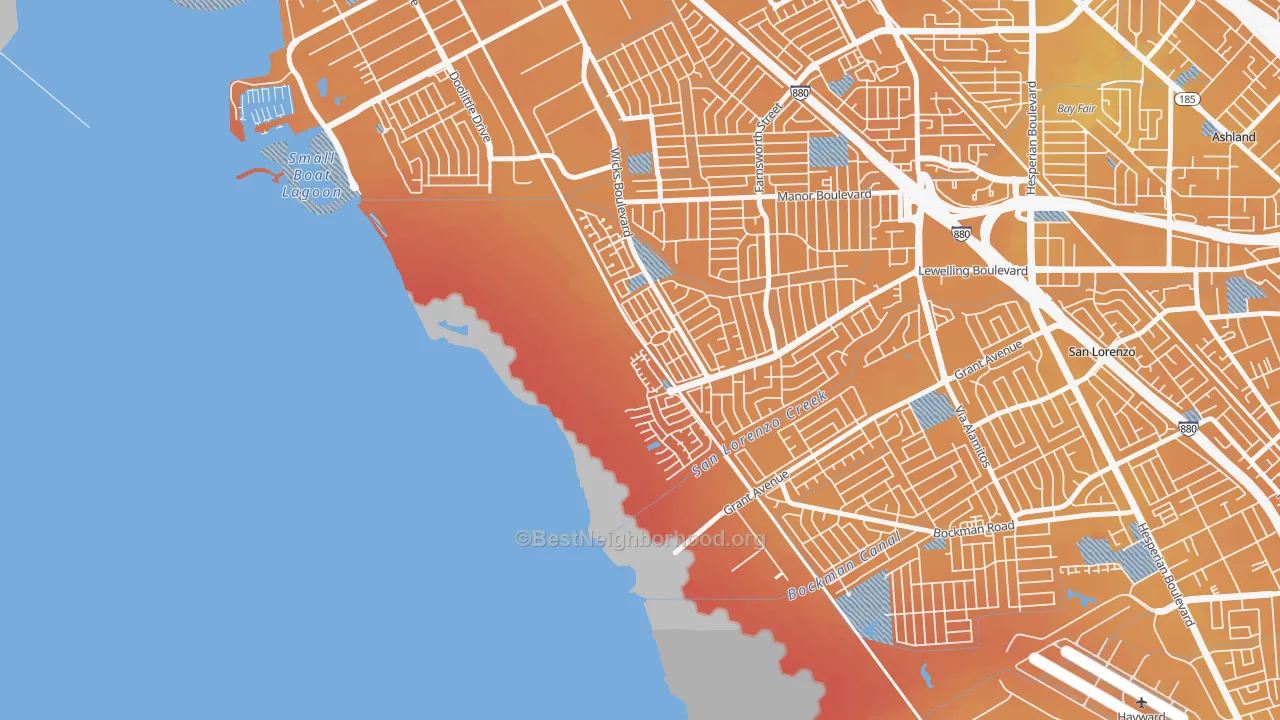 Transit Grade map of Heron Bay, San Leandro, CA