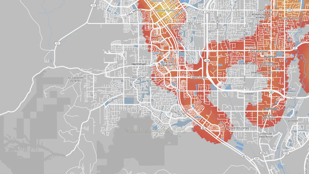 Transit Grade map of Herriman, UT