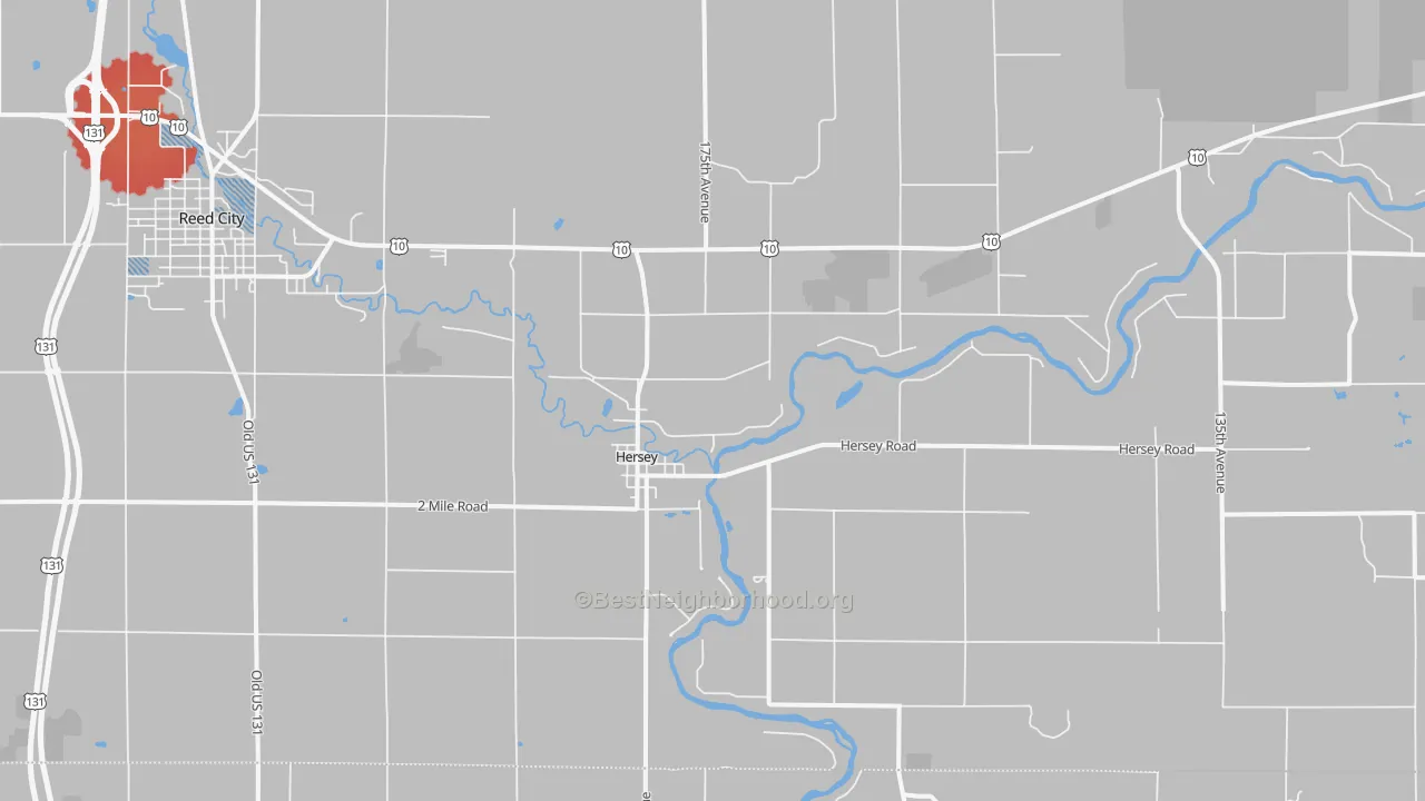 Transit Grade map of Hersey, MI