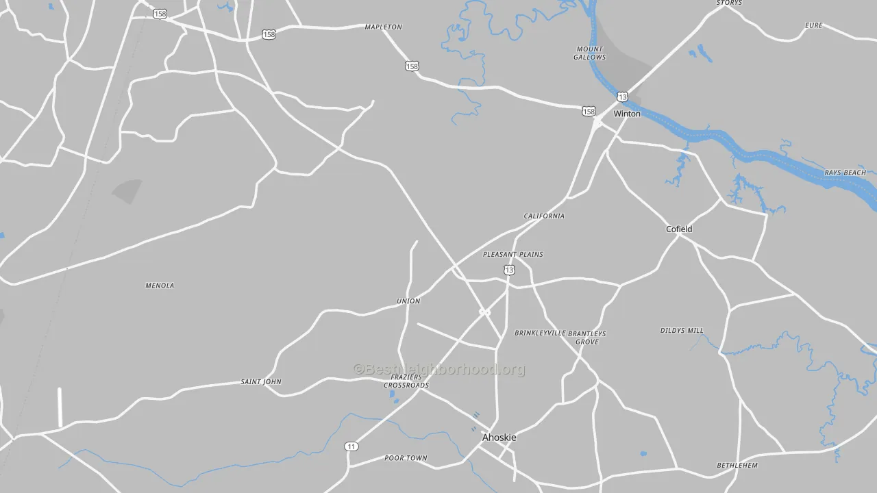 Transit Grade map of Hertford County, NC