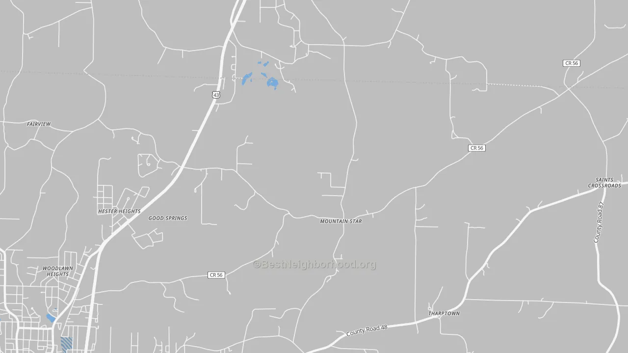 Transit Grade map of Hester Heights, AL