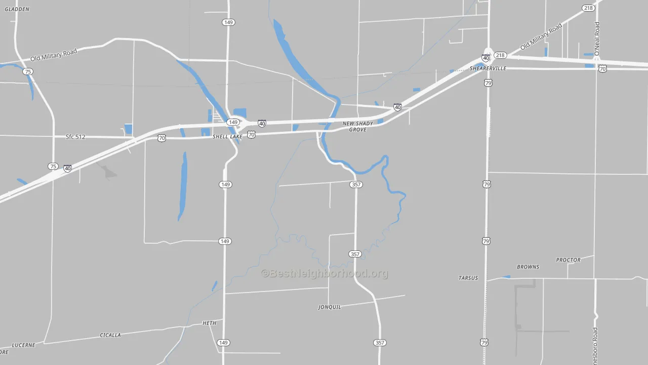Transit Grade map of Heth, AR