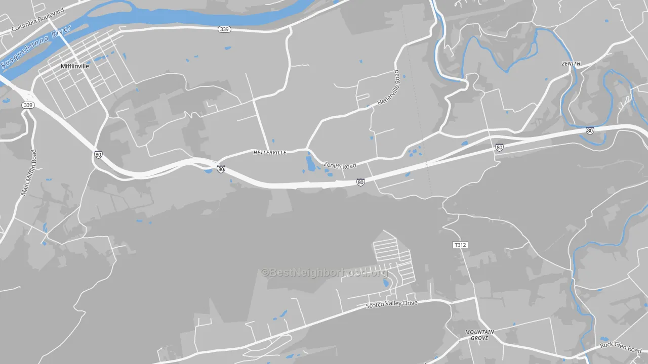 Transit Grade map of Hetlerville, PA