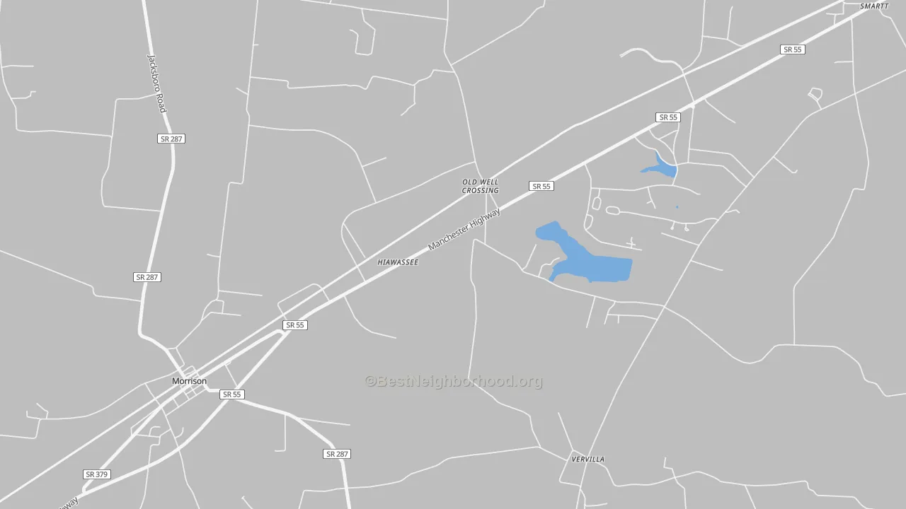 Transit Grade map of Hiawassee, TN