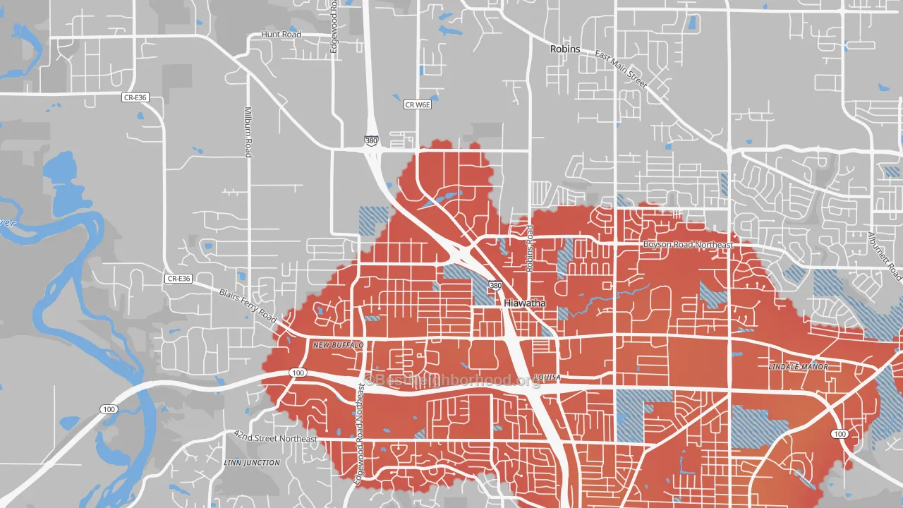 Transit Grade map of Hiawatha, IA