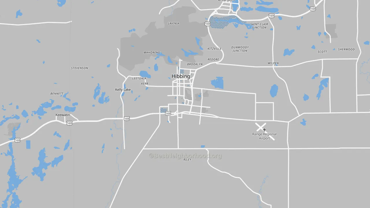 Transit Grade map of Hibbing, MN
