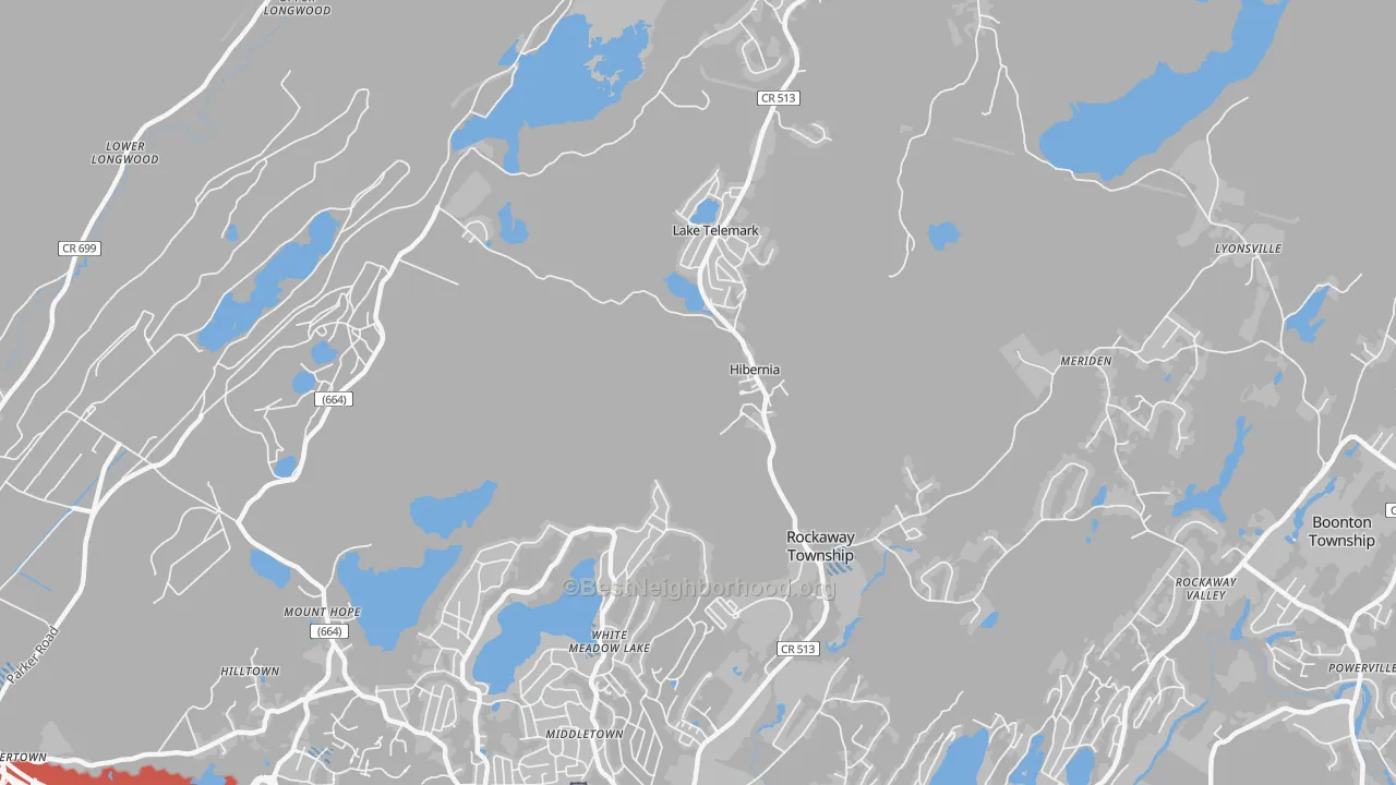 Transit Grade map of Hibernia, NJ