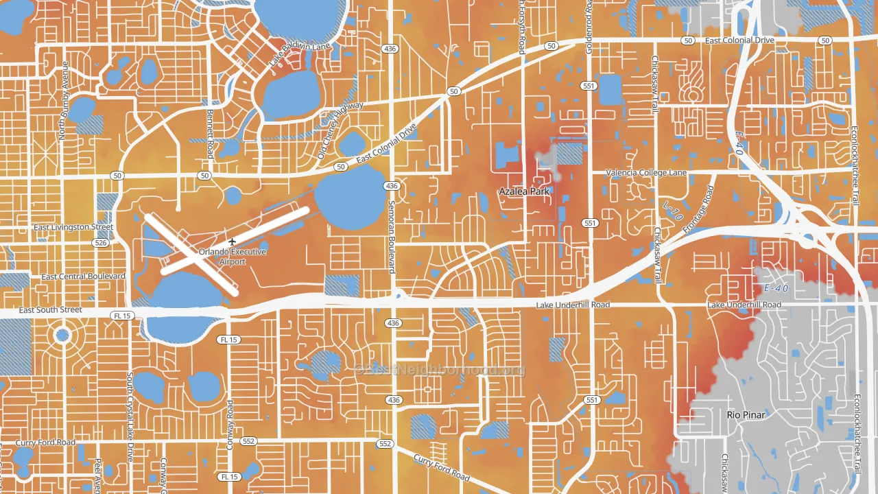 Transit Grade map of Hibiscus, Azalea Park, FL