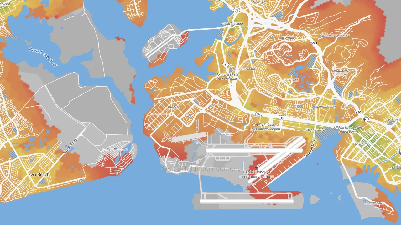 Transit Grade map of Hickam Housing, HI
